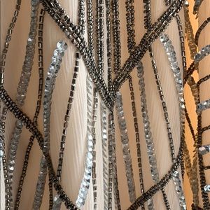 Parker nude/blush beaded dress XS.